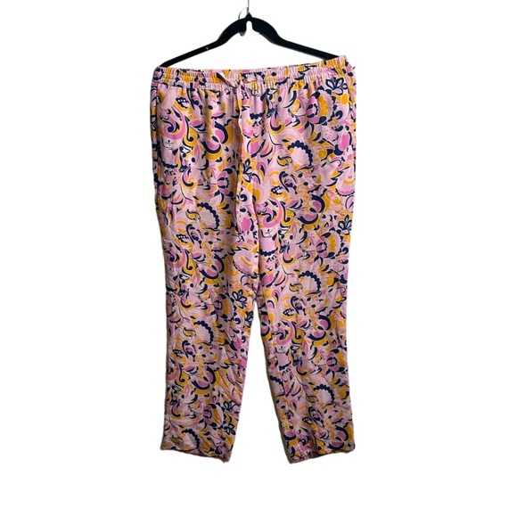 J crew slik pull on  paisley swirl multi color pants size 4 pink blue yellow - Picture 4 of 9